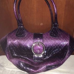 Purple and back purse